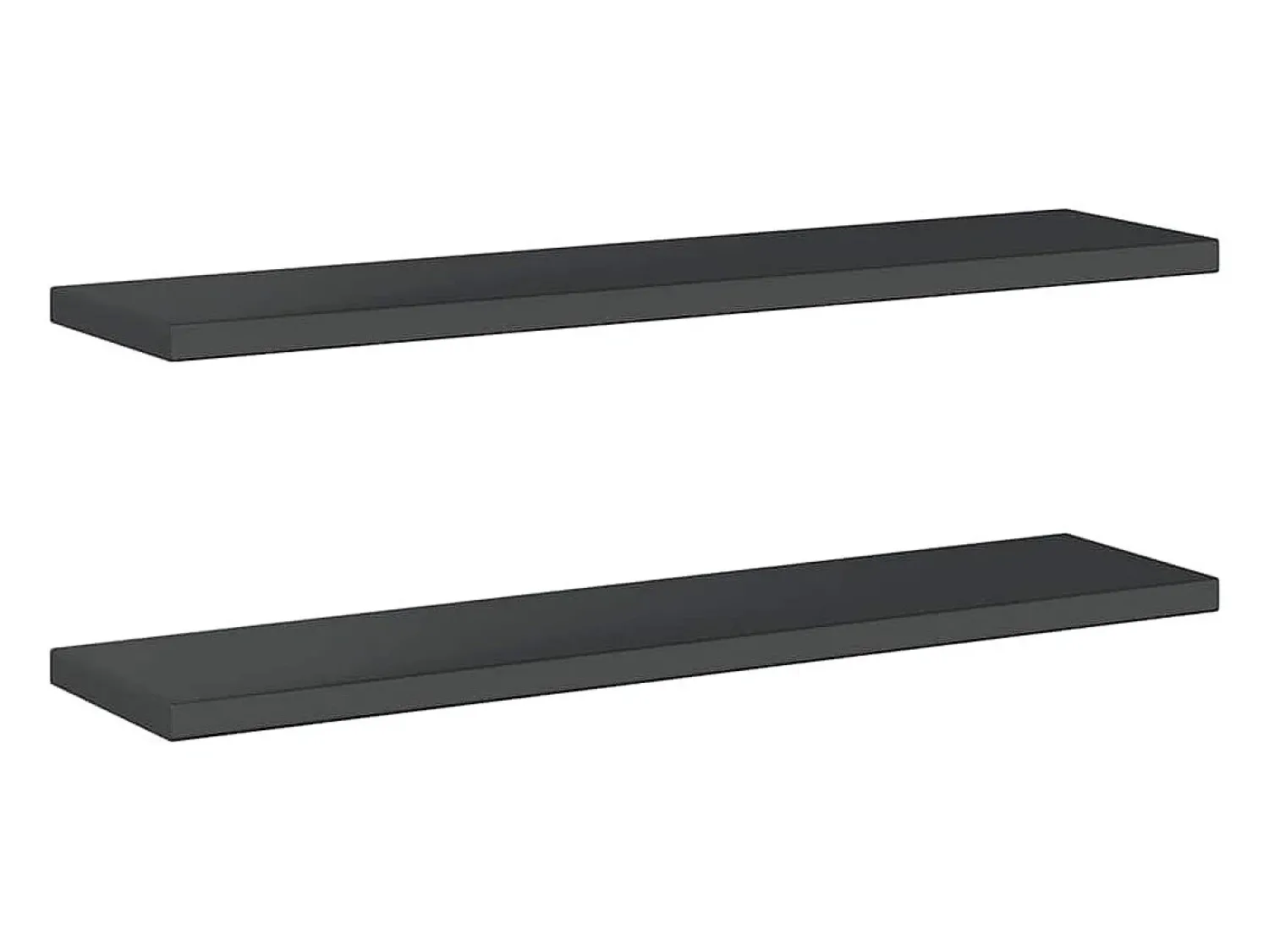 Prateleira*vidaxl Prateleiras de parede 2pcs 100x23,5x3cm aço inoxidável prateado Preto