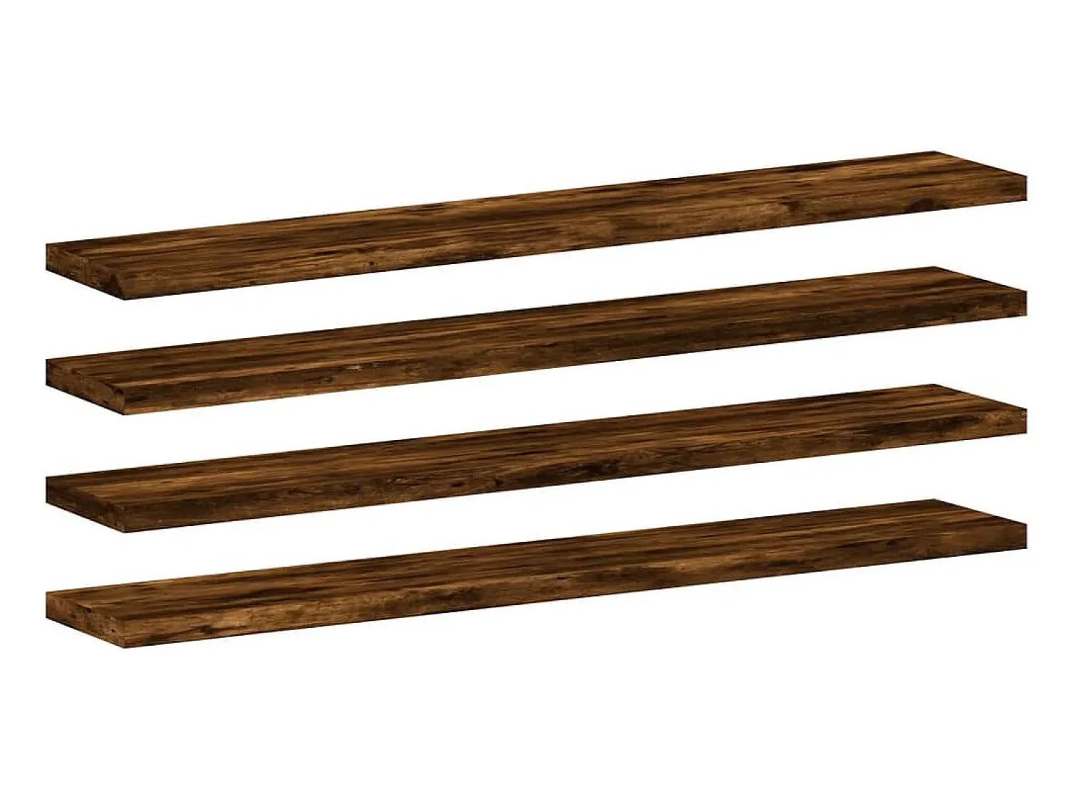 Prateleira| Prateleiras de parede 4pcs derivados de madeira carvalho fumado PT898554 Castanho