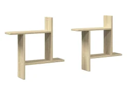 New vidaxl Prateleiras de parede 2pcs derivados de madeira carvalho sonoma Castanho