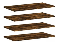 Prateleira* Prateleiras de parede 4pcs derivados de madeira carvalho fumado PT752045 Castanho