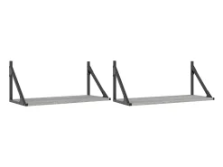 Outlet Prateleiras de parede 2pcs derivados de madeira sonoma PT606648 Cinzento