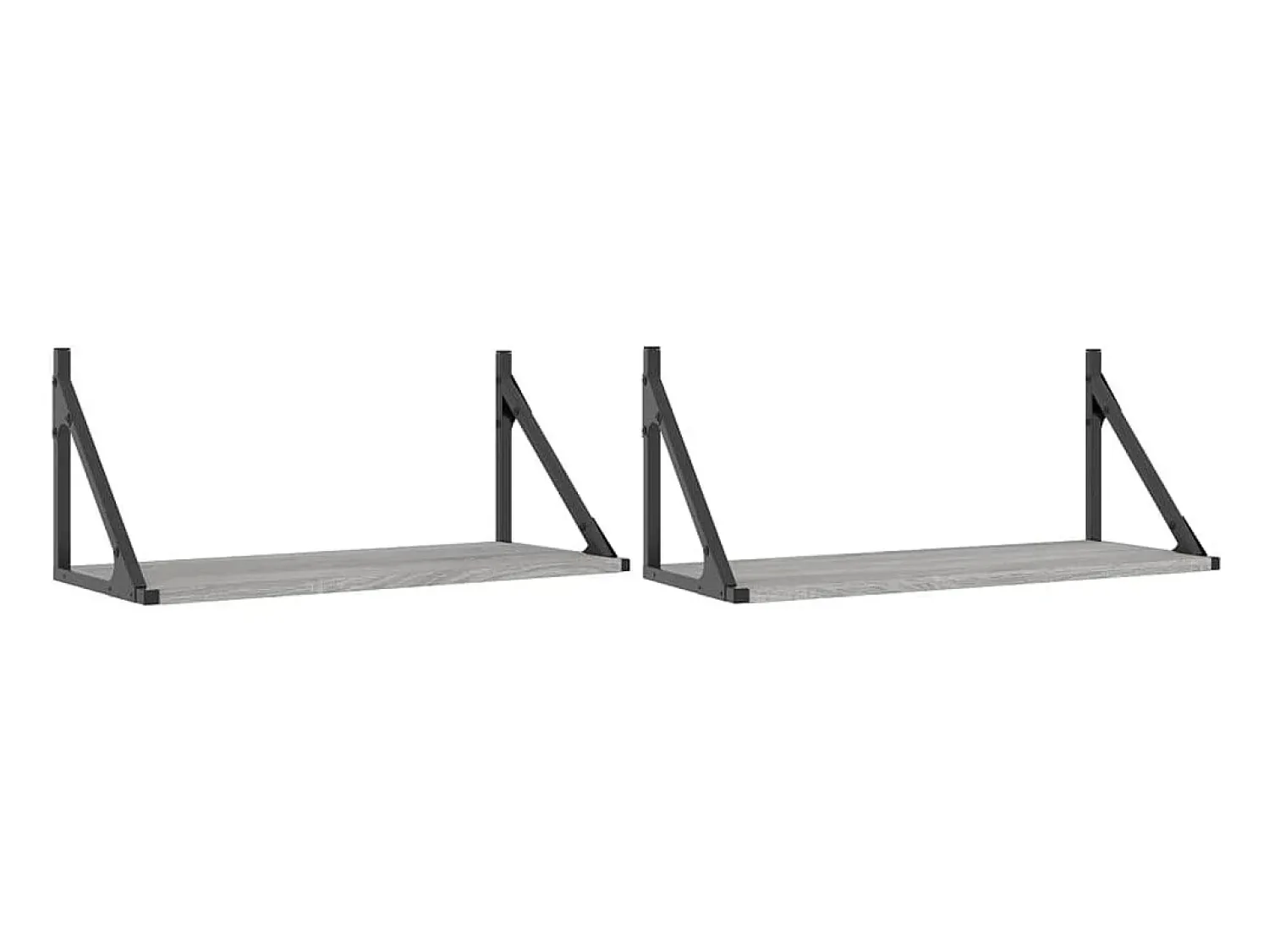 Outlet Prateleiras de parede 2pcs derivados de madeira sonoma PT606648 Cinzento