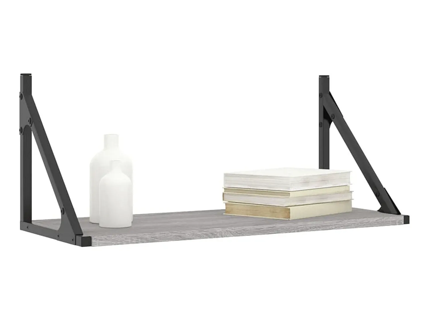 Outlet Prateleiras de parede 2pcs derivados de madeira sonoma PT606648 Cinzento