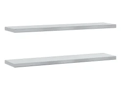 Outlet Prateleiras de parede 2pcs 100x23,5x3cm aço inoxidável PT257770 Prateado