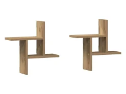 Prateleira|vidaxl Prateleiras de parede 2pcs derivados madeira carvalho artisiano Castanho