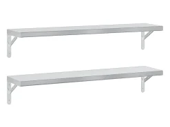 vidaxl Prateleiras de parede 2pcs 100x23,5 cm aço inoxidável^ Prateleira