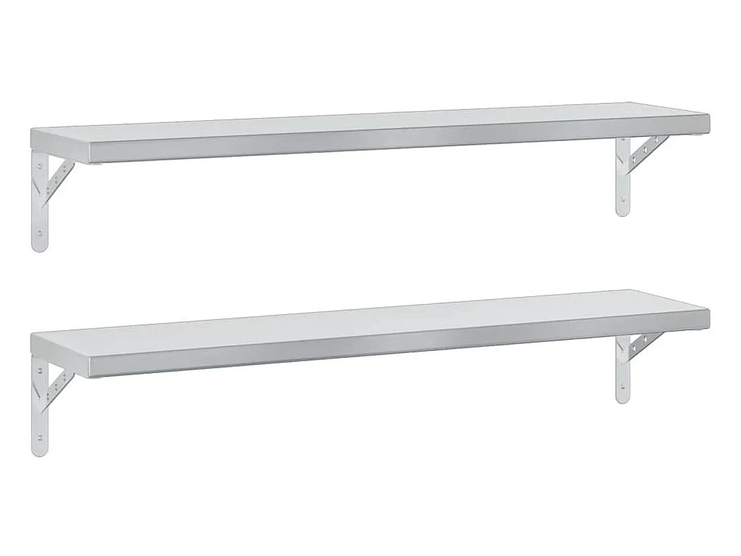 vidaxl Prateleiras de parede 2pcs 100x23,5 cm aço inoxidável^ Prateleira