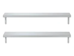 vidaxl Prateleiras de parede 2pcs 100x23,5 cm aço inoxidável^ Prateleira