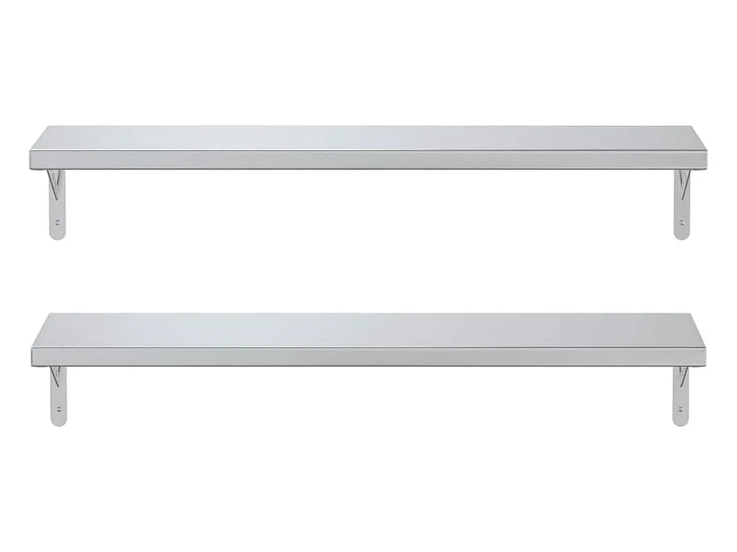 vidaxl Prateleiras de parede 2pcs 100x23,5 cm aço inoxidável^ Prateleira