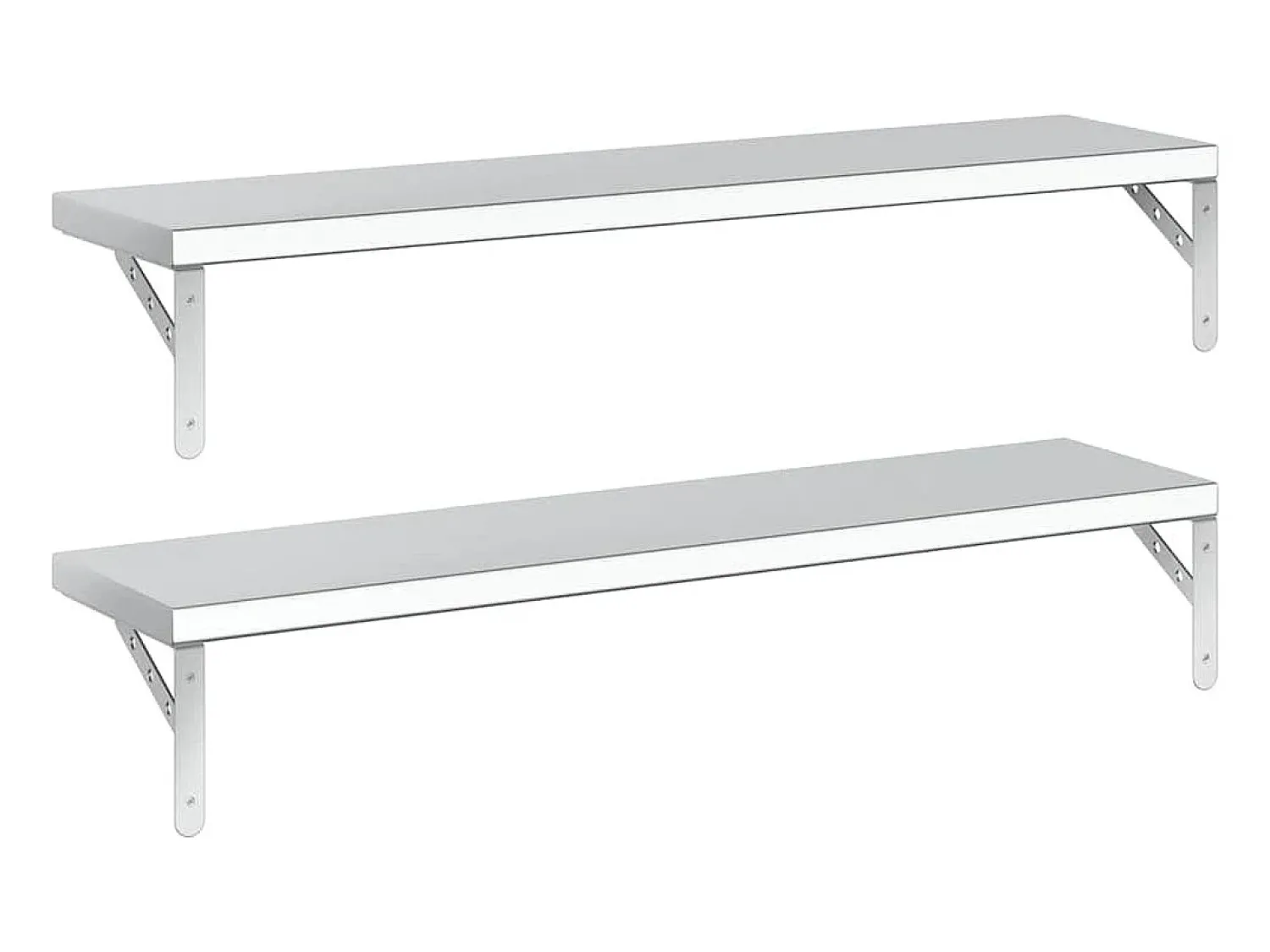 vidaxl Prateleiras de parede 2pcs 100x23,5 cm aço inoxidável^ Prateleira