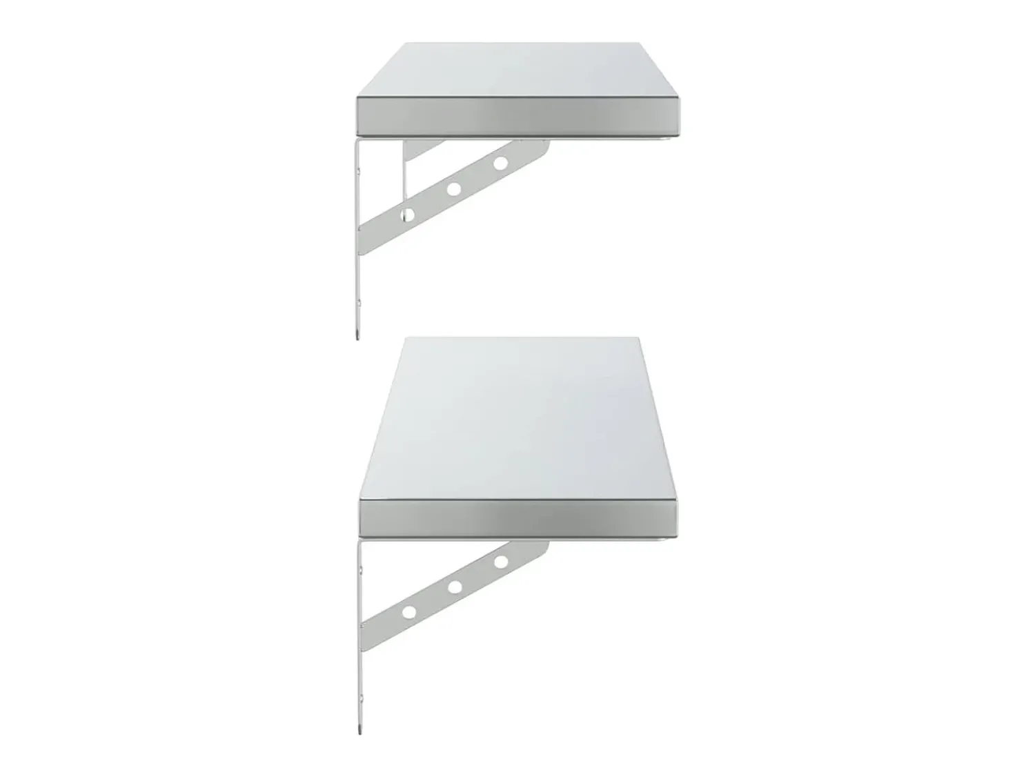 vidaxl Prateleiras de parede 2pcs 100x23,5 cm aço inoxidável^ Prateleira