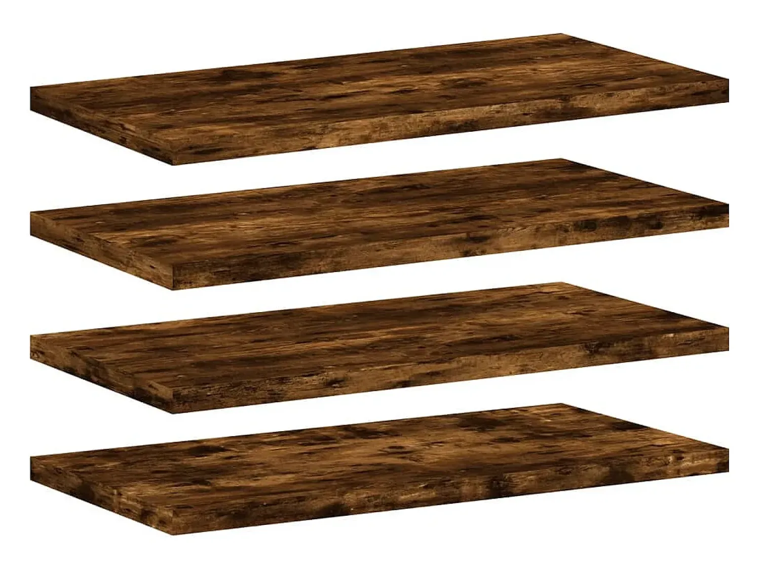 Best Prateleiras de parede 4pcs derivados de madeira carvalho fumado PT255905 Castanho