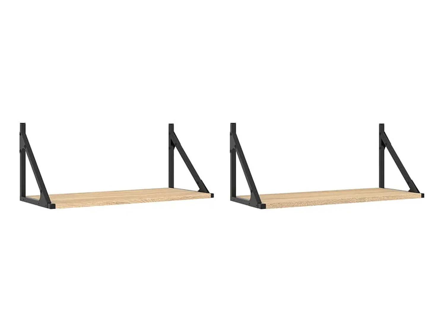 Prateleira| Prateleiras de parede 2pcs derivados de madeira carvalho sonoma PT417032 Castanho