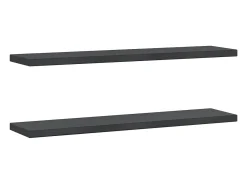Prateleira* Prateleiras de parede 2pcs 100x23,5x3cm aço inoxidável prateado PT487059 Preto