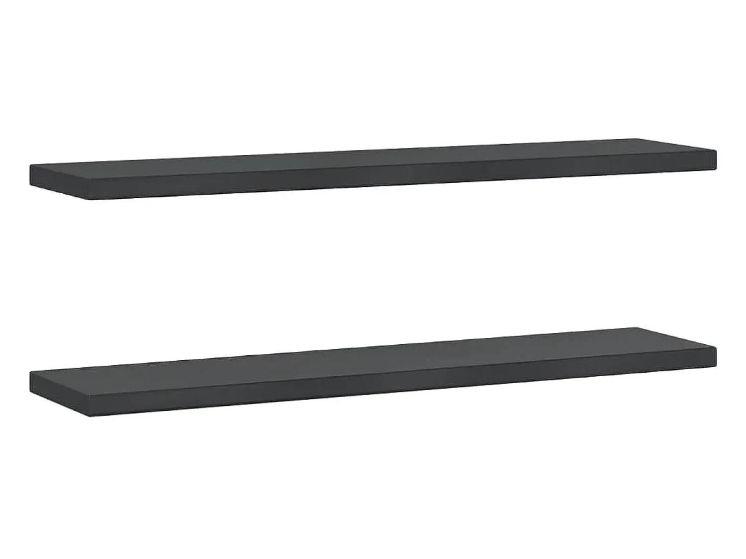 Prateleira* Prateleiras de parede 2pcs 100x23,5x3cm aço inoxidável prateado PT487059 Preto
