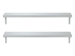 Prateleira| Prateleiras de parede 2pcs 100x23,5 cm aço inoxidável PT759478 Prateado