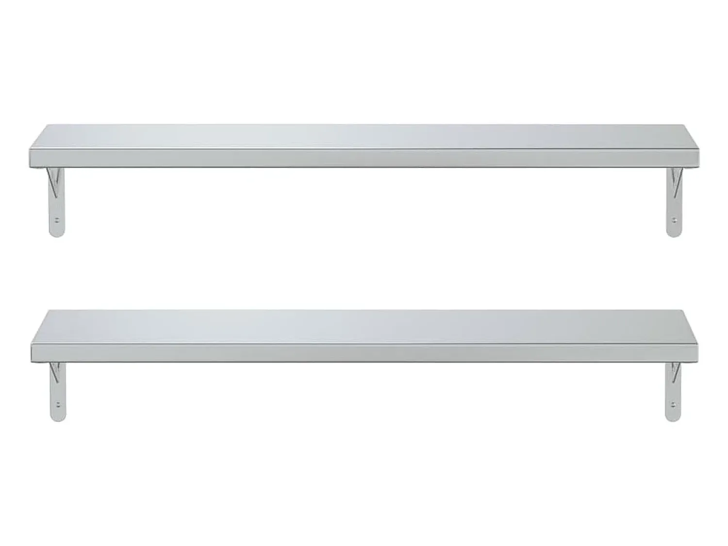 Prateleira| Prateleiras de parede 2pcs 100x23,5 cm aço inoxidável PT759478 Prateado