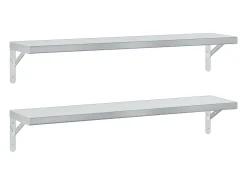 Prateleira| Prateleiras de parede 2pcs 100x23,5 cm aço inoxidável PT759478 Prateado