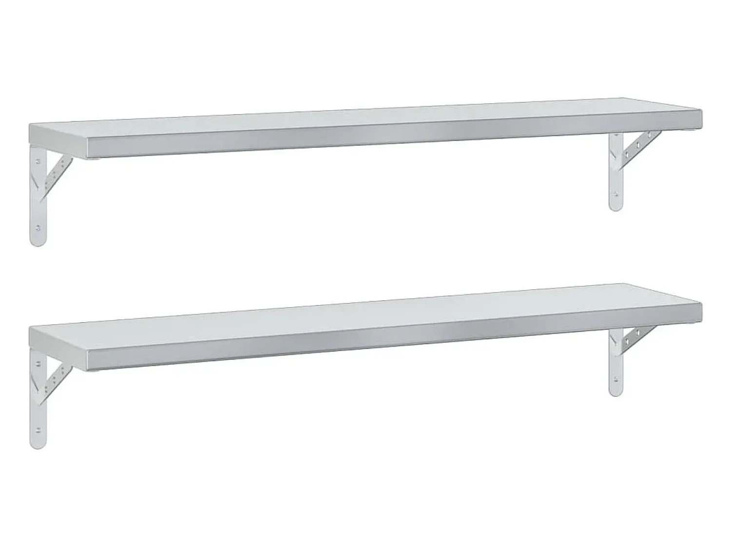 Prateleira| Prateleiras de parede 2pcs 100x23,5 cm aço inoxidável PT759478 Prateado