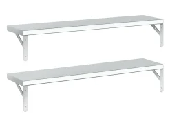 Prateleira| Prateleiras de parede 2pcs 100x23,5 cm aço inoxidável PT759478 Prateado