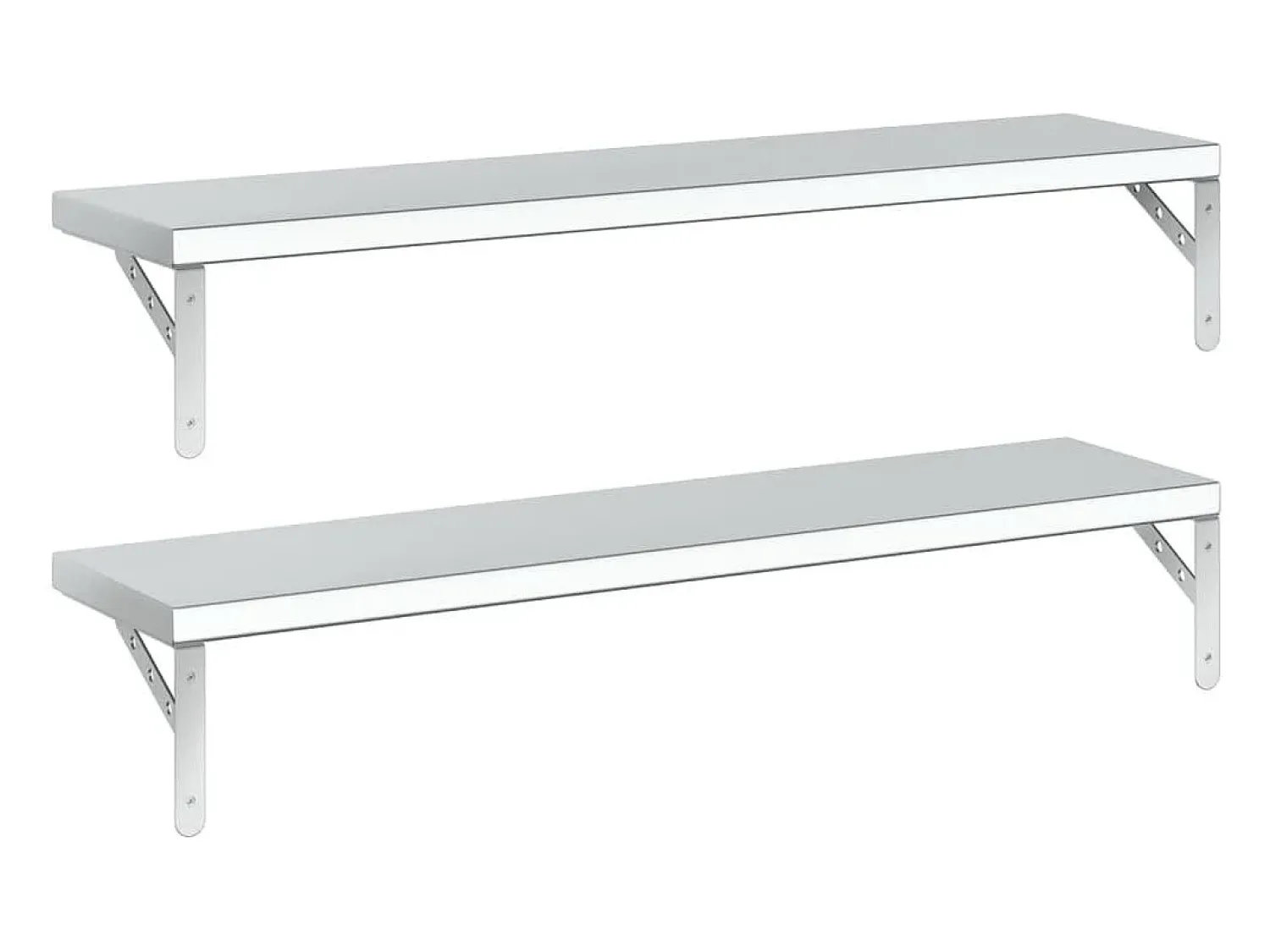 Prateleira| Prateleiras de parede 2pcs 100x23,5 cm aço inoxidável PT759478 Prateado