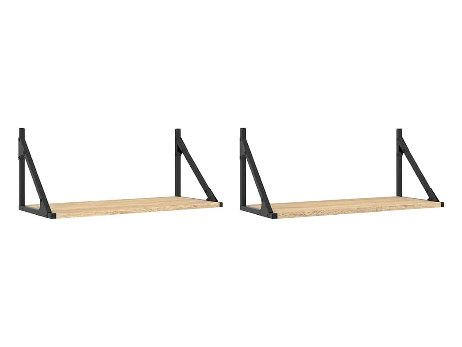 Online vidaxl Prateleiras de parede 2pcs derivados de madeira carvalho sonoma Castanho