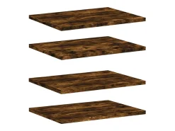 Prateleira| Prateleiras de parede 4pcs derivados de madeira carvalho fumado PT715579 Castanho