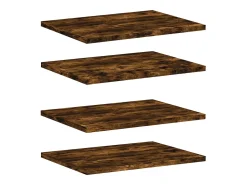 Prateleira| Prateleiras de parede 4pcs derivados de madeira carvalho fumado PT715579 Castanho