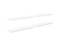 Discount Prateleiras de parede suspensas 4 pcs 120x23,5x3,8cm MDF PT197988 Branco