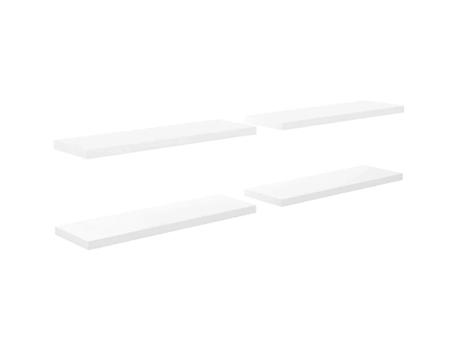 Discount Prateleiras de parede suspensas 4 pcs 120x23,5x3,8cm MDF PT197988 Branco