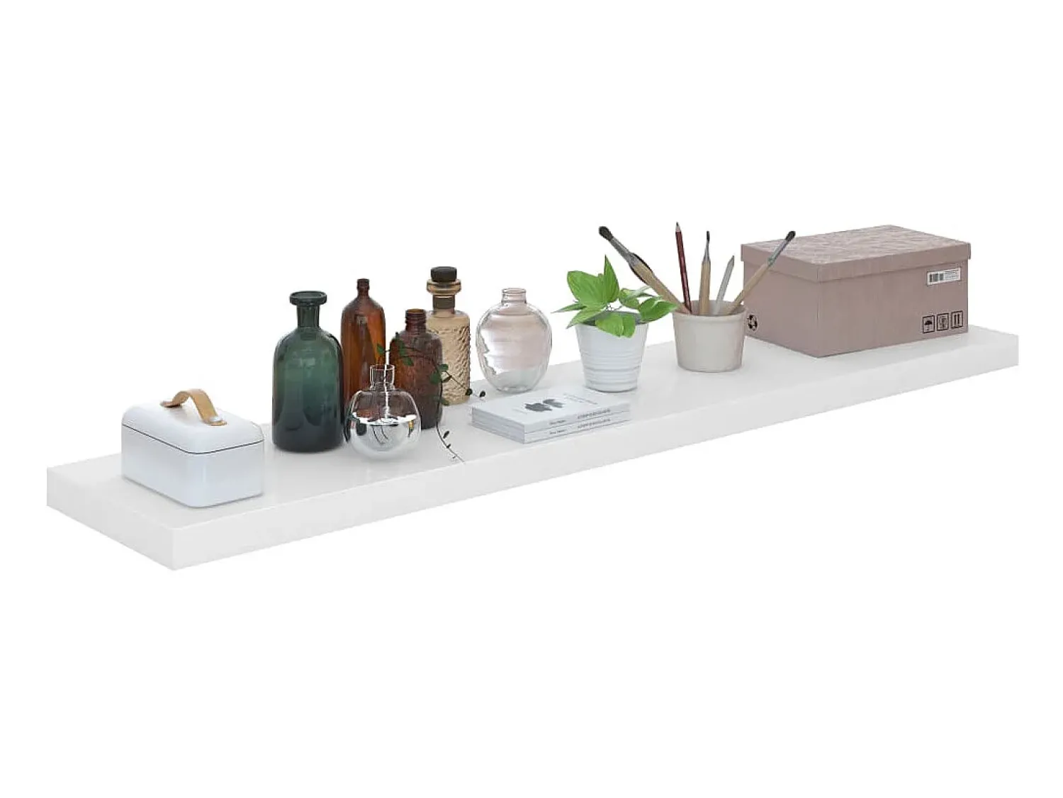 Discount Prateleiras de parede suspensas 4 pcs 120x23,5x3,8cm MDF PT197988 Branco