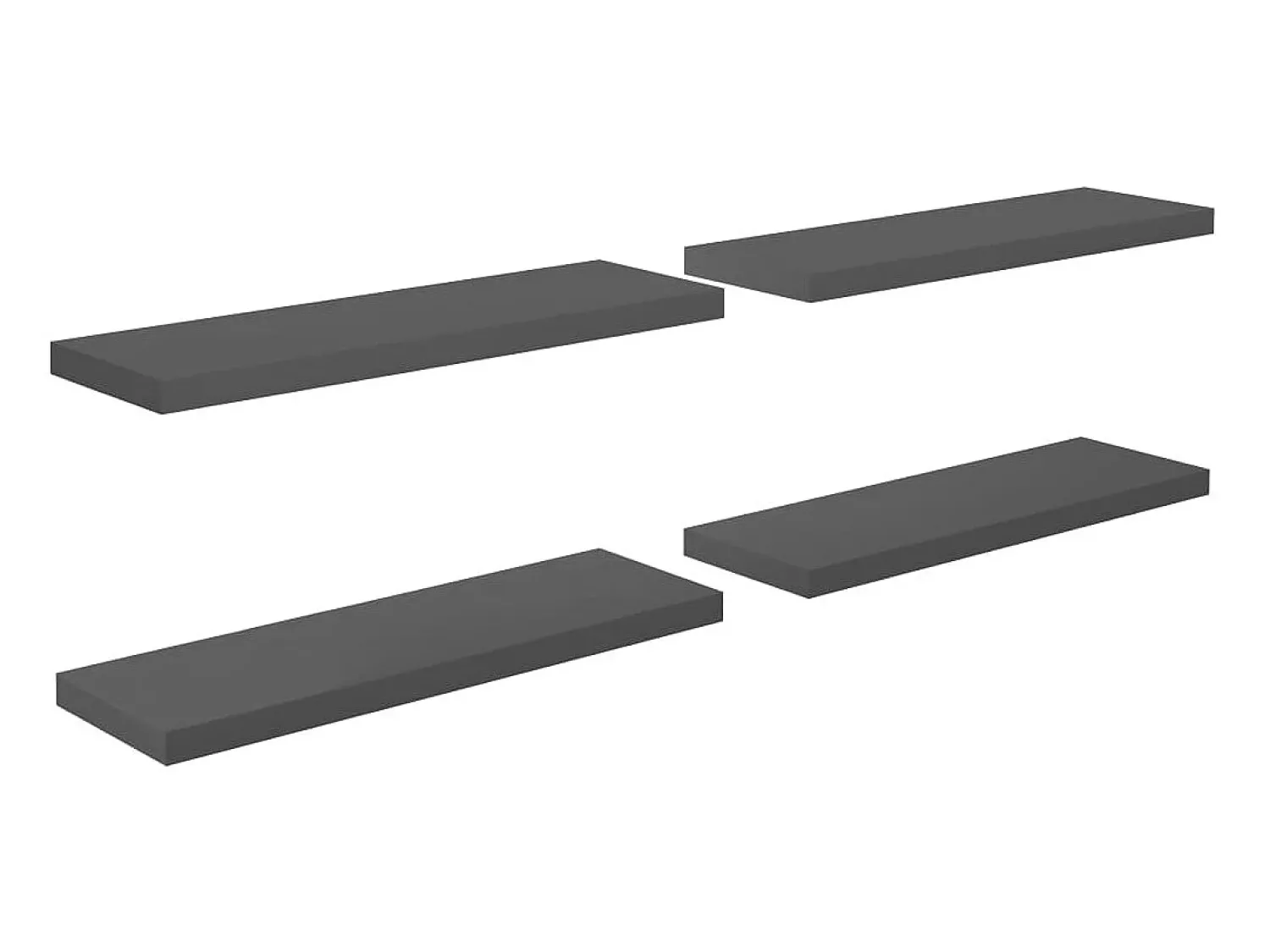 Sale Prateleiras de parede suspensas 4 pcs 80x23,5x3,8cm MDF cinza PT995640 Cinzento