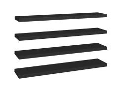 Prateleira* Prateleiras de parede suspensas 4 pcs 120x23,5x3,8cm MDF PT367984 Preto