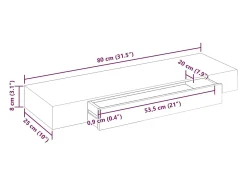 Prateleira|vidaxl Prateleiras de parede suspensas com gavetas 2 pcs 80 cm Branco