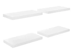 Prateleiras de parede suspensas 4 pcs 50x23x3,8cm MDF PT190309^ Prateleira