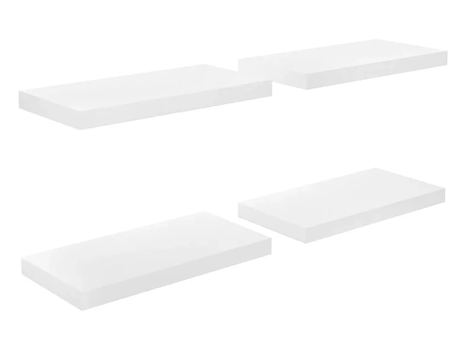 Prateleiras de parede suspensas 4 pcs 50x23x3,8cm MDF PT190309^ Prateleira