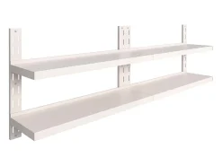 Prateleiras de parede suspensas 2 pcs 240x30 cm aço inoxidável PT985308^ Prateleira