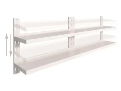 Prateleiras de parede suspensas 2 pcs 240x30 cm aço inoxidável PT985308^ Prateleira