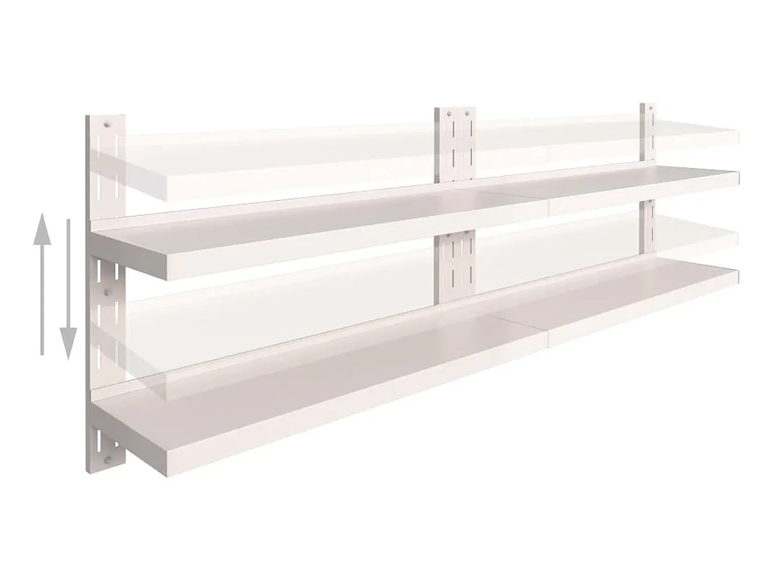 Prateleiras de parede suspensas 2 pcs 240x30 cm aço inoxidável PT985308^ Prateleira