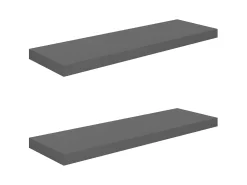 Prateleira* Prateleiras de parede suspensas 2 pcs 80x23,5x3,8cm MDF cinza PT606801 Cinzento