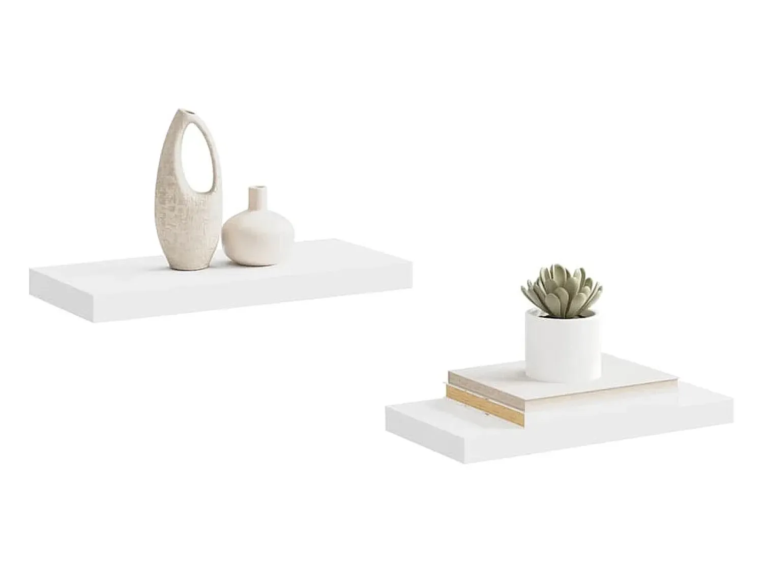 Prateleira|vidaxl Prateleiras de parede suspensas 2 pcs 50x23x3,8cm MDF Branco