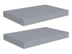Prateleira| Prateleiras de parede suspensas 2 pcs 40x23x3,8cm MDF cinza PT433367 Cinzento