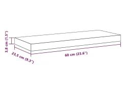 vidaxl Prateleiras de parede suspensas 2 pcs 60x23,5x3,8cm MDF Branco