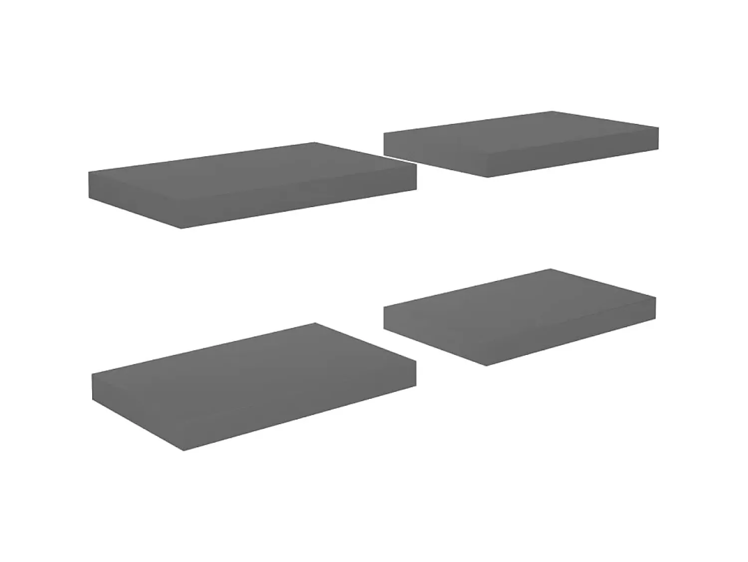 Online Prateleiras de parede suspensas 4 pcs 40x23x3,8cm MDF cinza PT535827 Cinzento