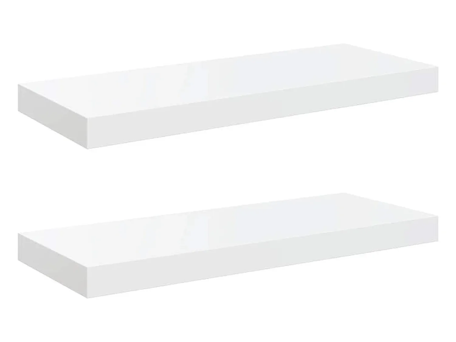 Online vidaxl Prateleiras de parede suspensas 2 pcs 60x23,5x3,8cm MDF Branco
