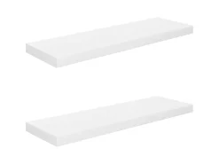 Prateleiras de parede suspensas 2 pcs 80x23,5x3,8cm MDF PT970168^ Prateleira