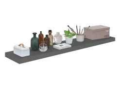 Prateleira* Prateleiras de parede suspensas 4 pcs 120x23,5x3,8cm MDF cinza PT207426 Cinzento