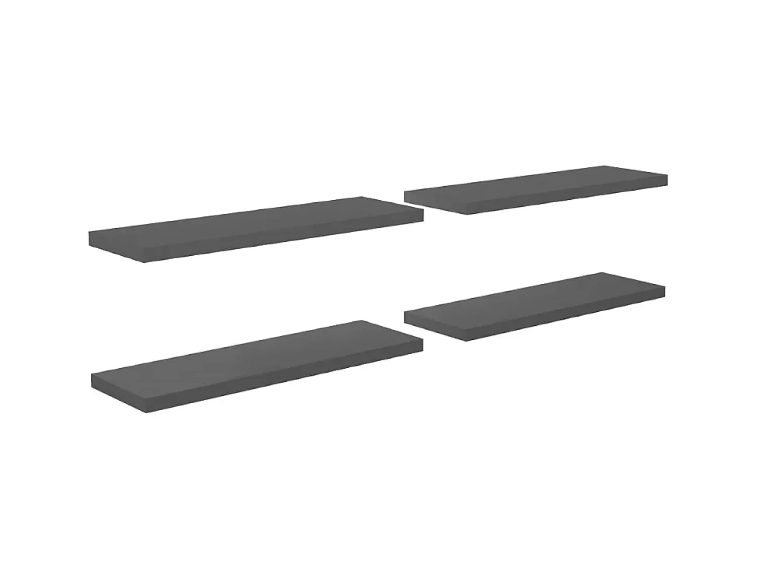 Prateleira* Prateleiras de parede suspensas 4 pcs 120x23,5x3,8cm MDF cinza PT207426 Cinzento