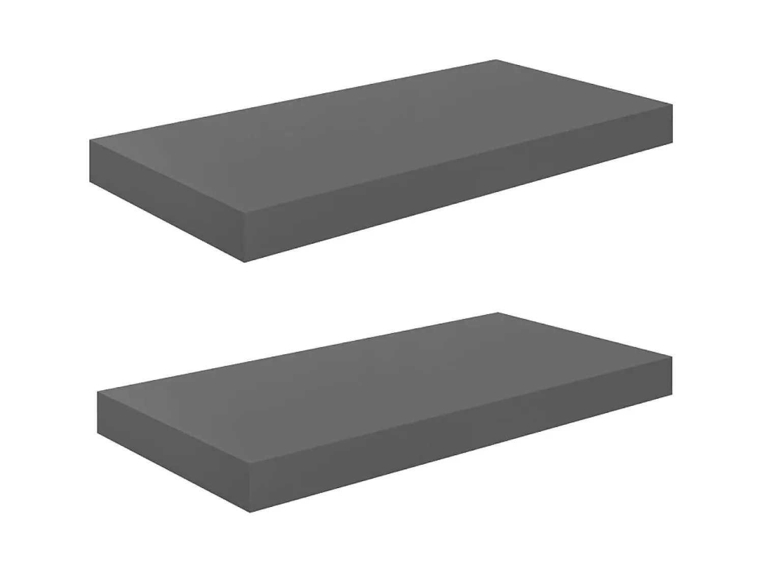 Prateleira* Prateleiras de parede suspensas 2 pcs 50x23x3,8cm MDF PT746942 Cinzento