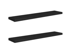 Prateleira| Prateleiras de parede suspensas 2 pcs 120x23,5x3,8cm MDF PT229986 Preto